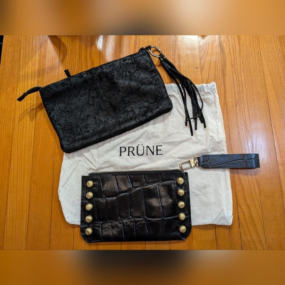 2 Prune leather wristlets / clutch purses - Picture 1 of 16